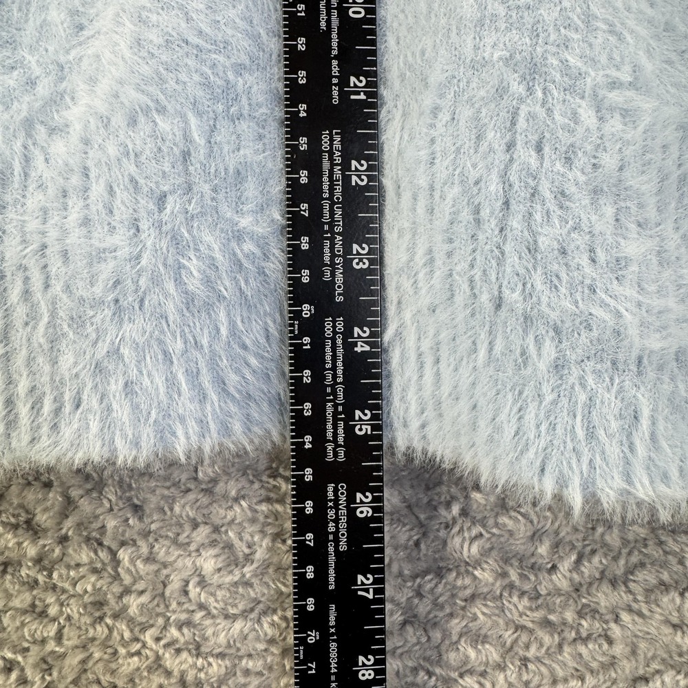 Calia Sweater Womens 2XL Light Blue Fuzzy Mock Neck Pullover Soft Knit Cozy - Picture 4 of 7